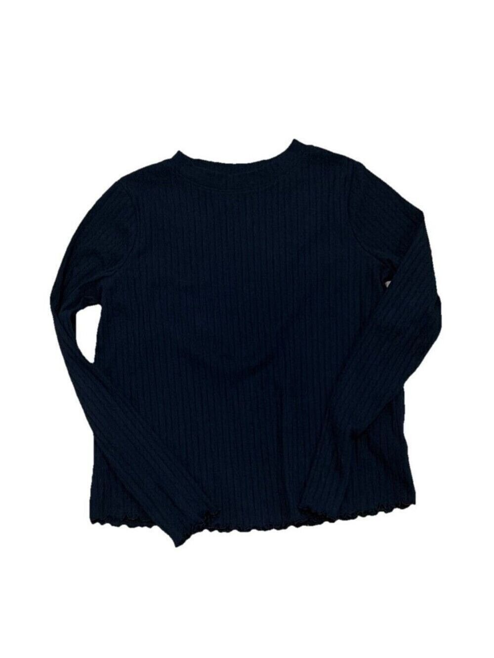 Cat And Jack Black Ribbed Long Sleeve Shirt Extra Large